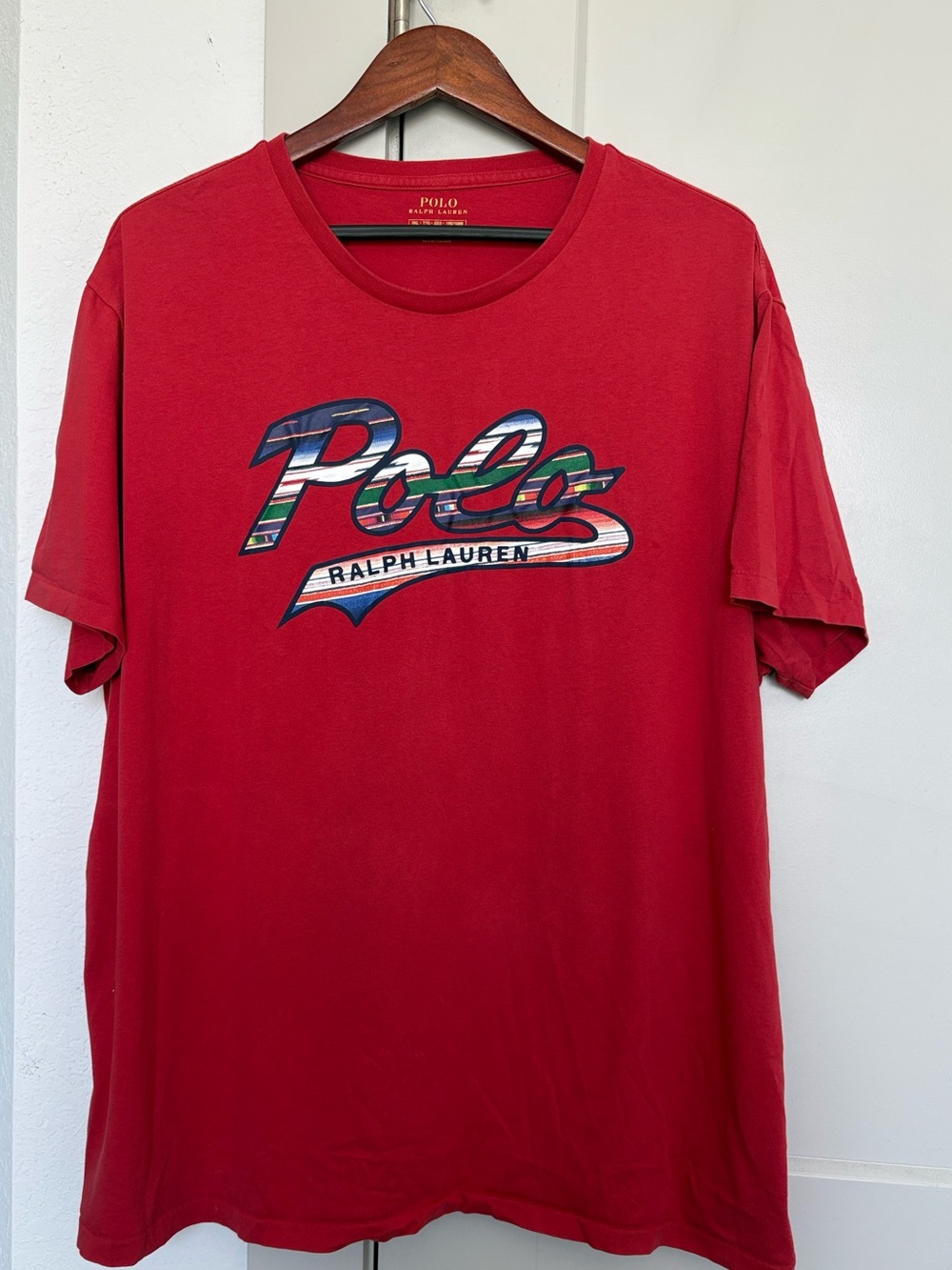 POLO RALPH LAUREN RED SCRIPT GRAPHIC SHORT SLEEVE TSHIRT MENS XXL
